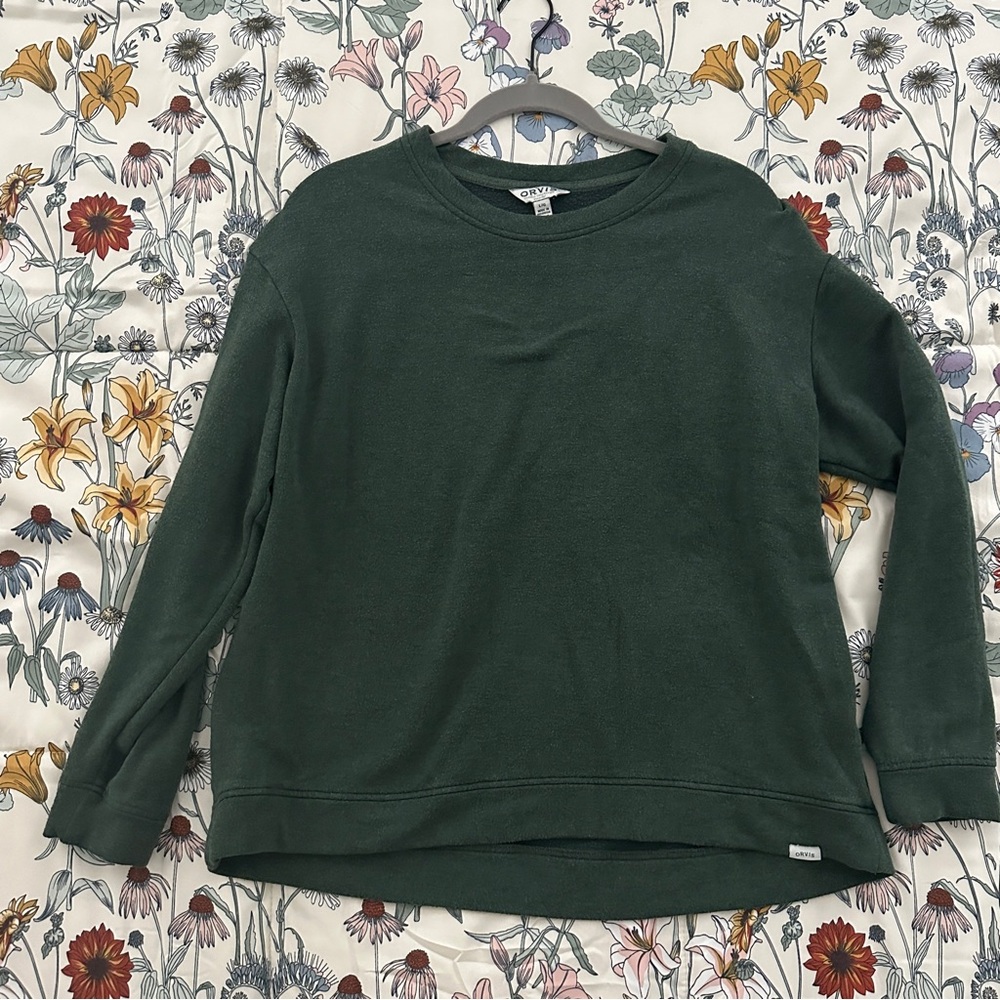 Orvis Forest Green Fleece Sweatshirt